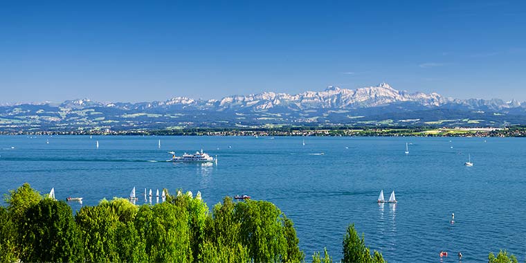 Lake Constance with a view of the Alps